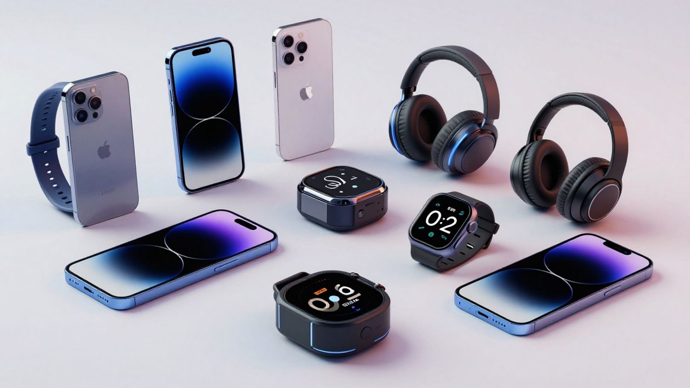 Latest gadgets on display at a technology store.