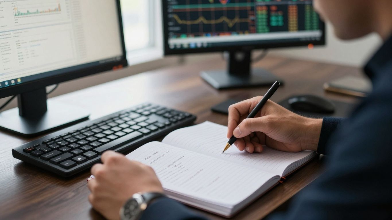 Futures trader planning a measured entry
