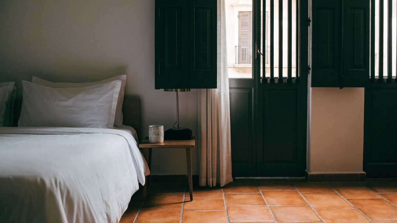 Barcelona guesthouse room with tiled floors