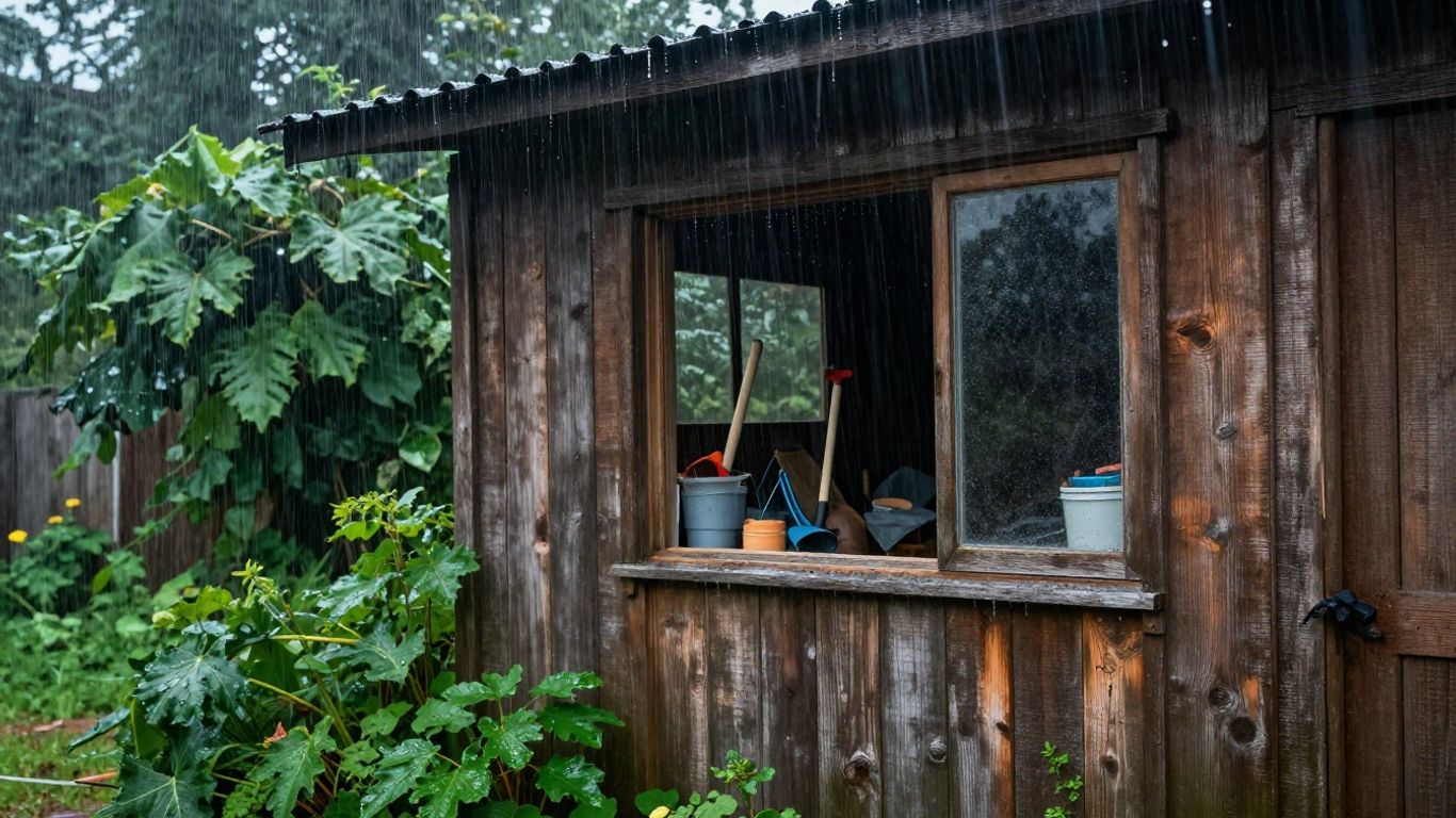 Shed maintenance for humid thunderstorm season.