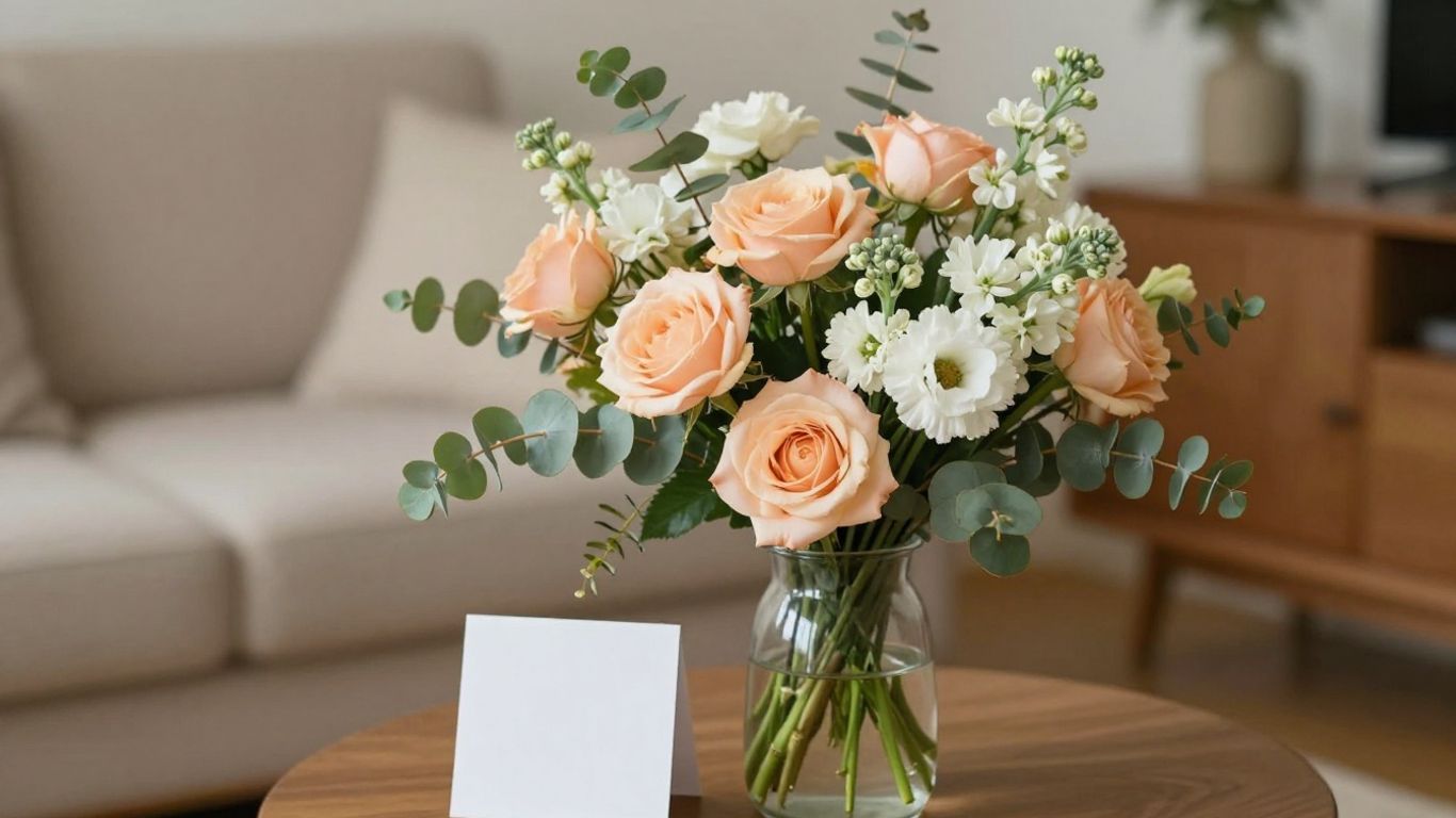 Apology flowers with handwritten card