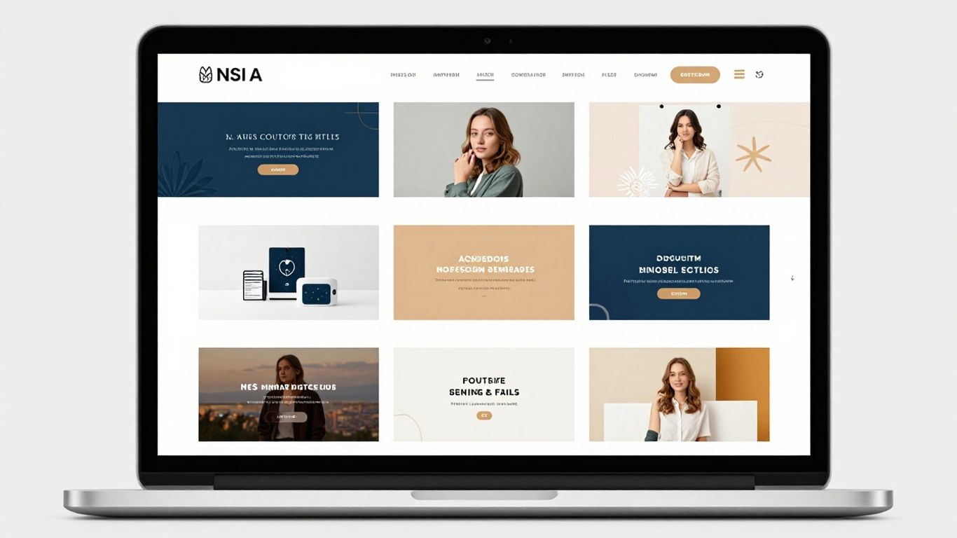 Wix templates on a laptop screen.