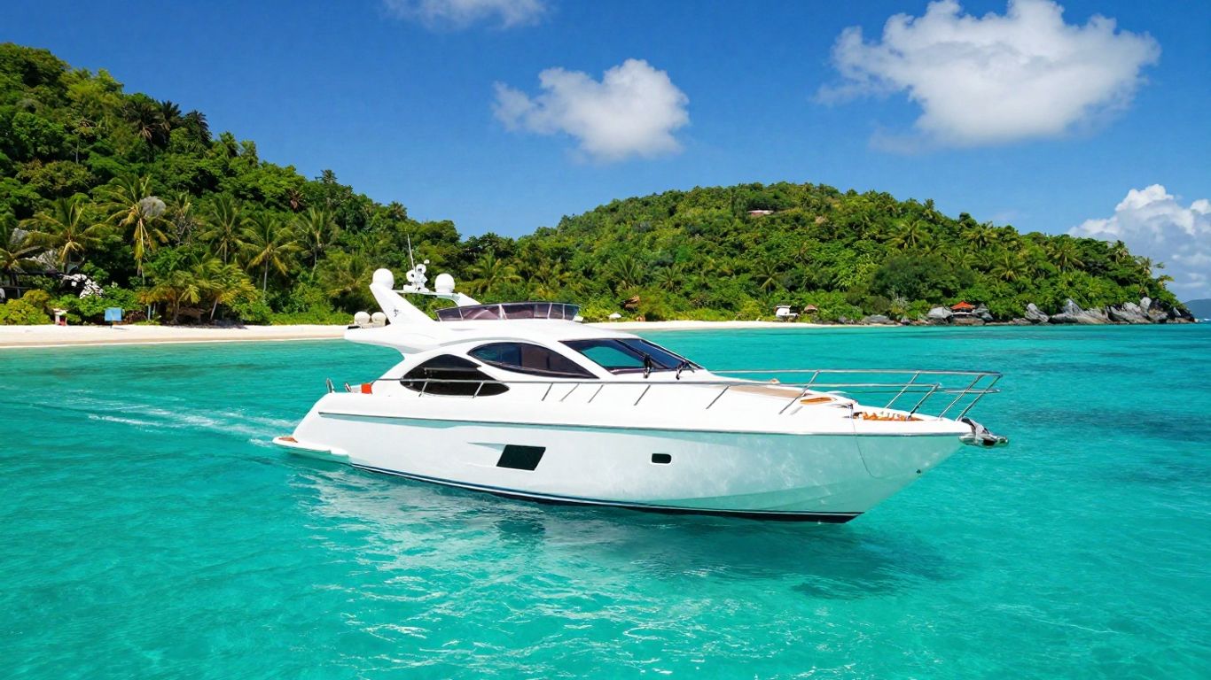 Yacht sailing near Pakleni Islands, Croatia