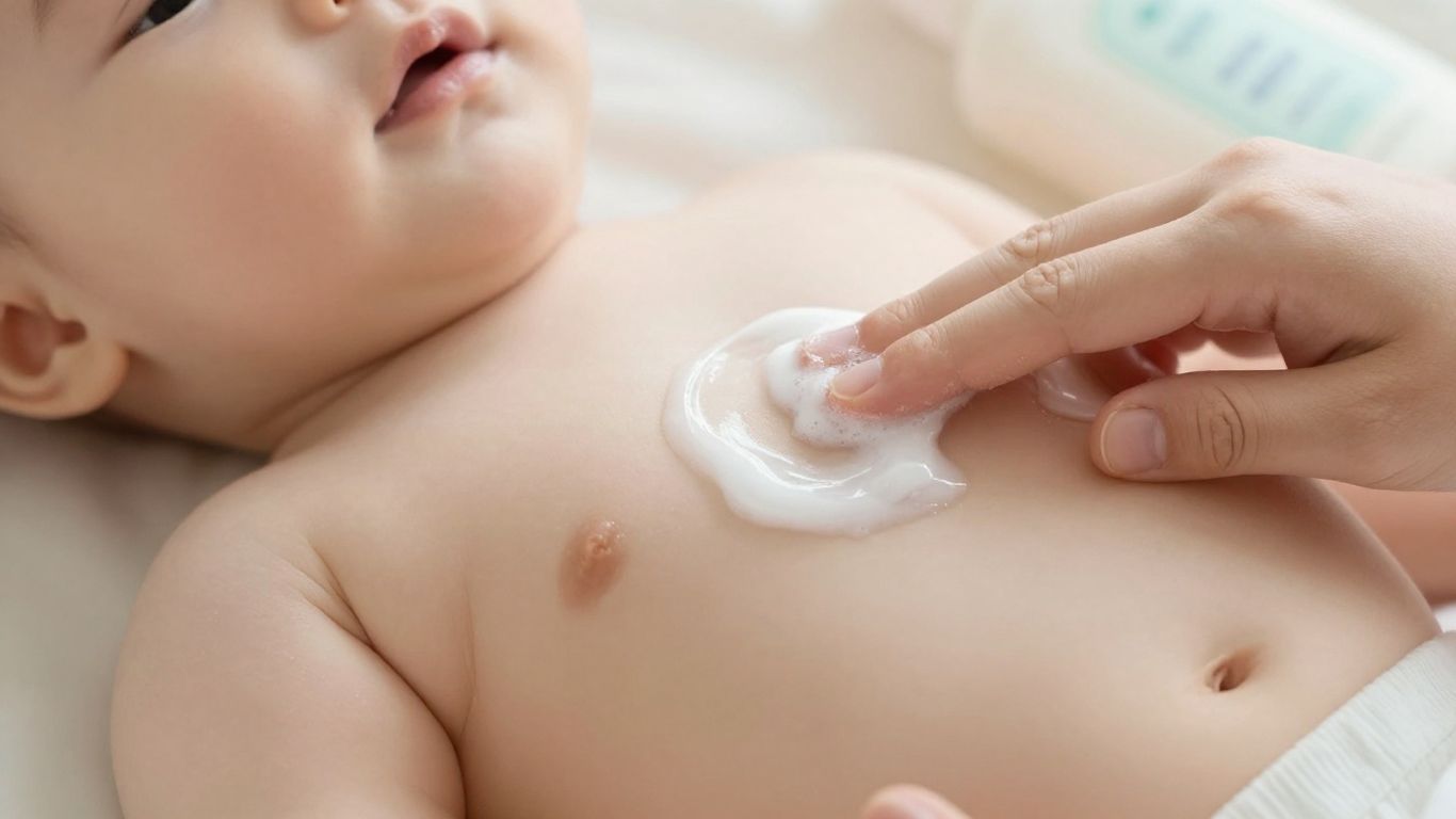 Gel de bebé Suavinex aplicado en piel suave.