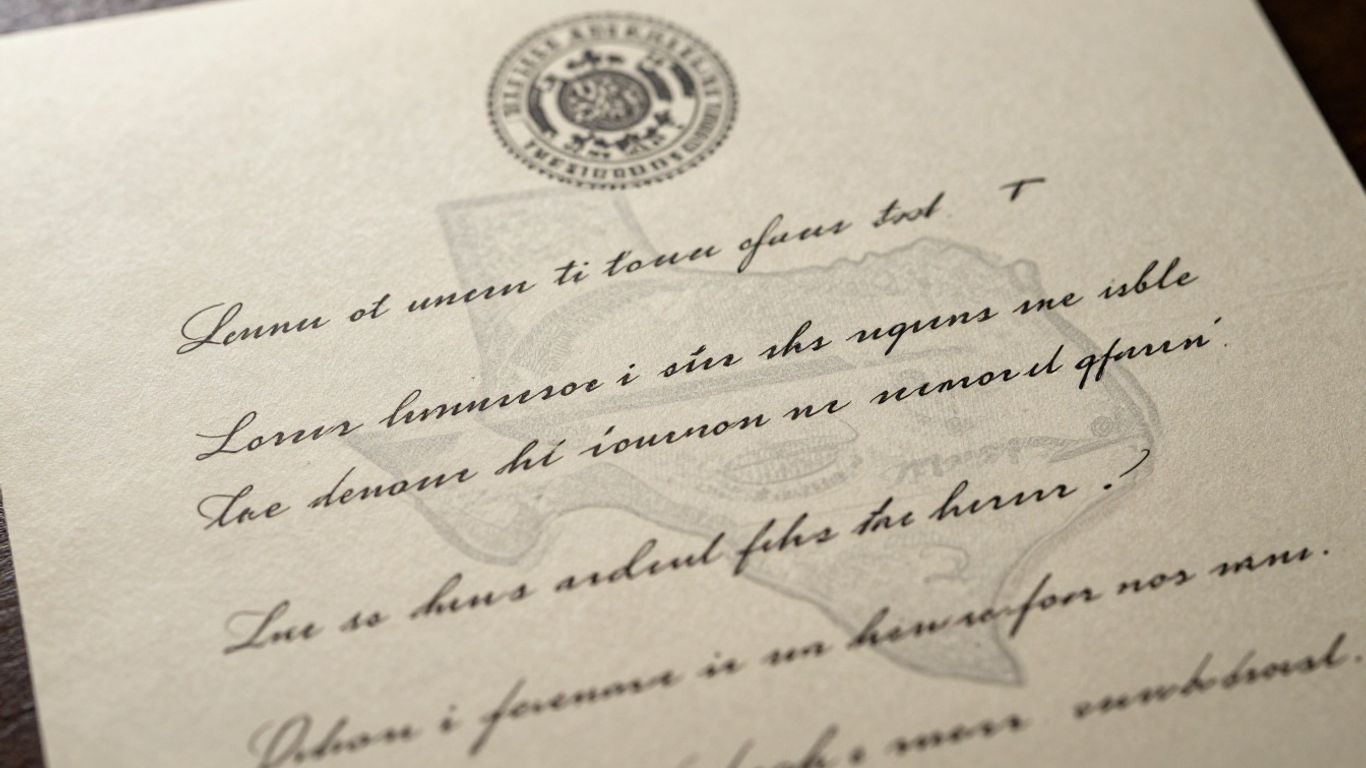 Texas pre-lien notice document with official seals.