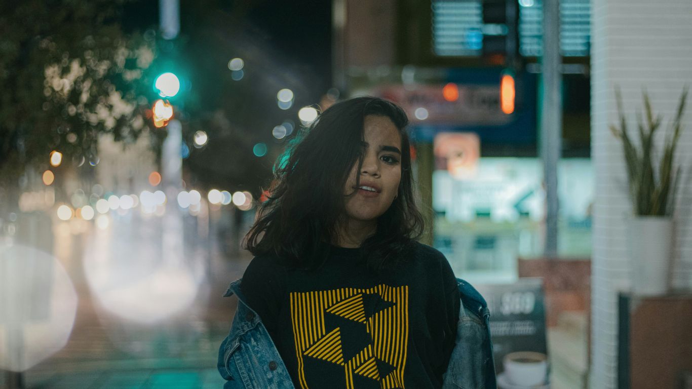 woman in blue denim jacket