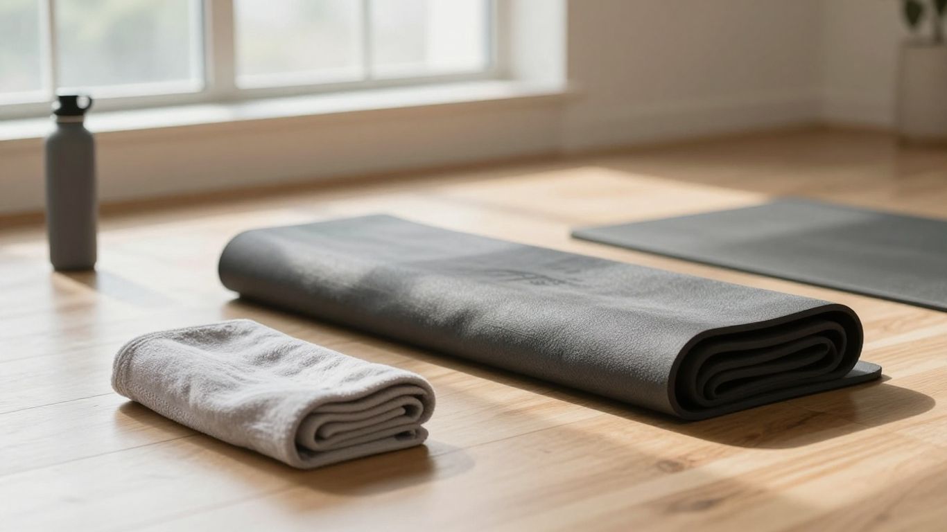 Alignment-focused yoga setup in heated studio