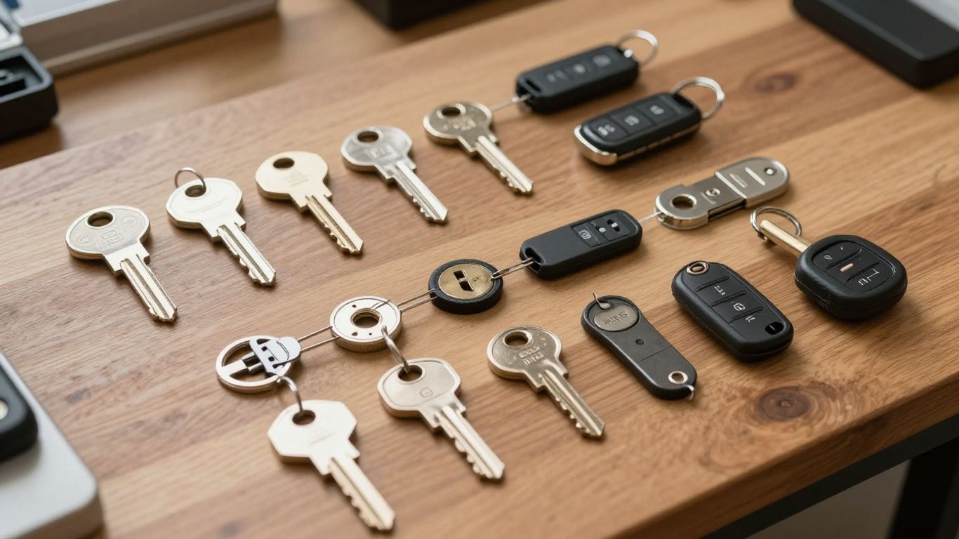 Locksmith examining professional tools
