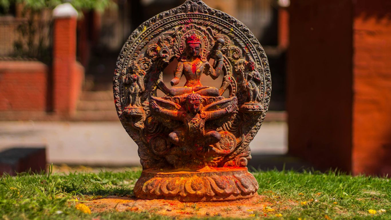 Intricate temple tower details