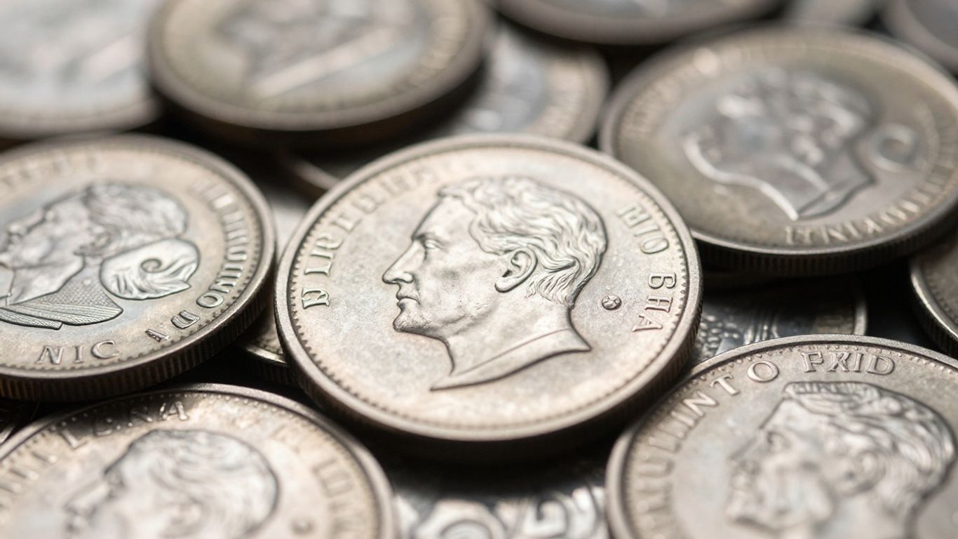 Lingots et pièces d'argent brillant