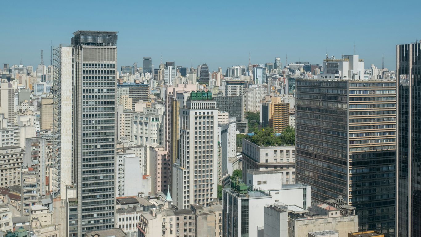a view of a city from a tall building