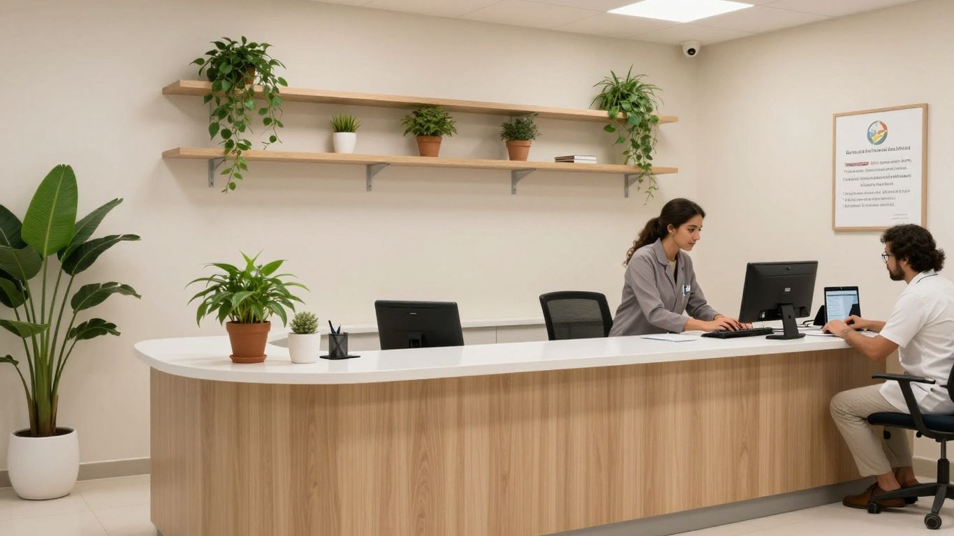 Comfortable Karama clinic reception area
