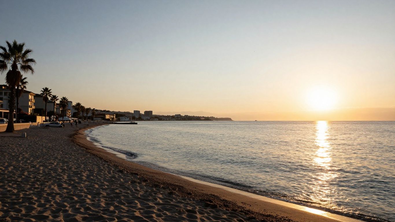 Panoramic view of Cannes beach