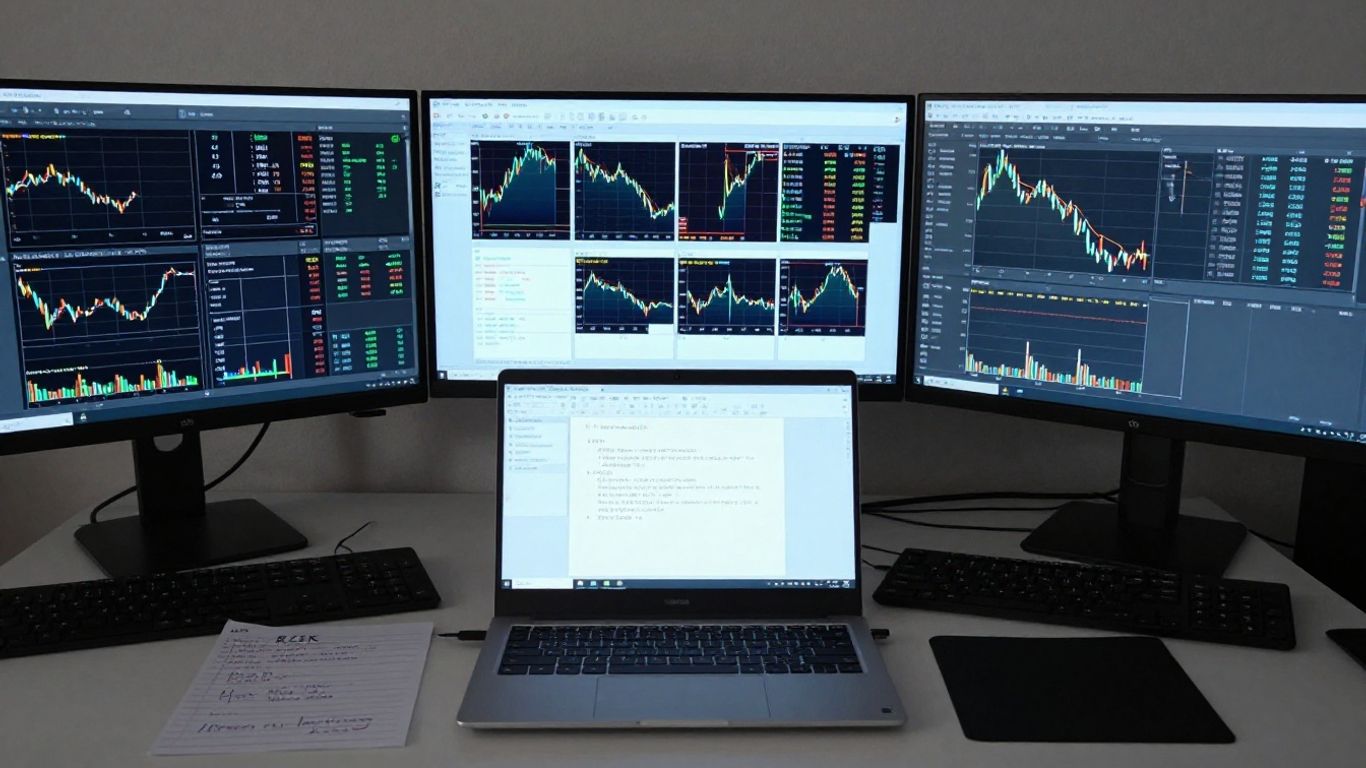 Flexible forex trading workspace with charts