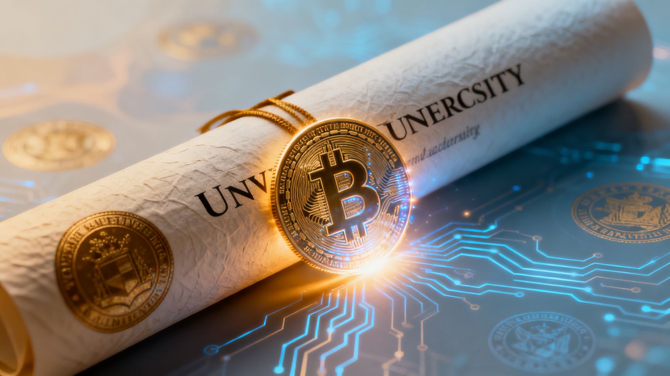 Blockchain diploma as a digital token.