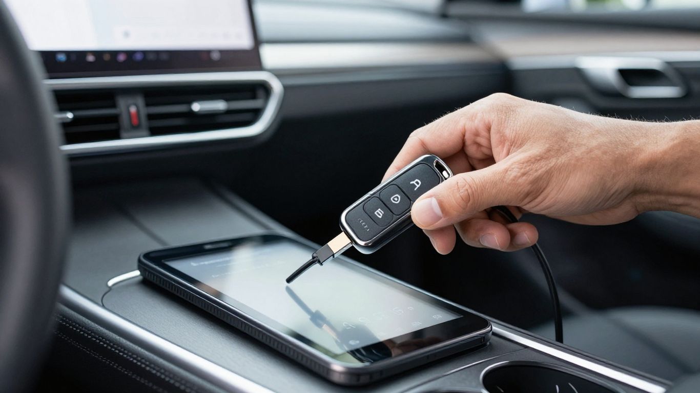 Technician performing secure vehicle key programming