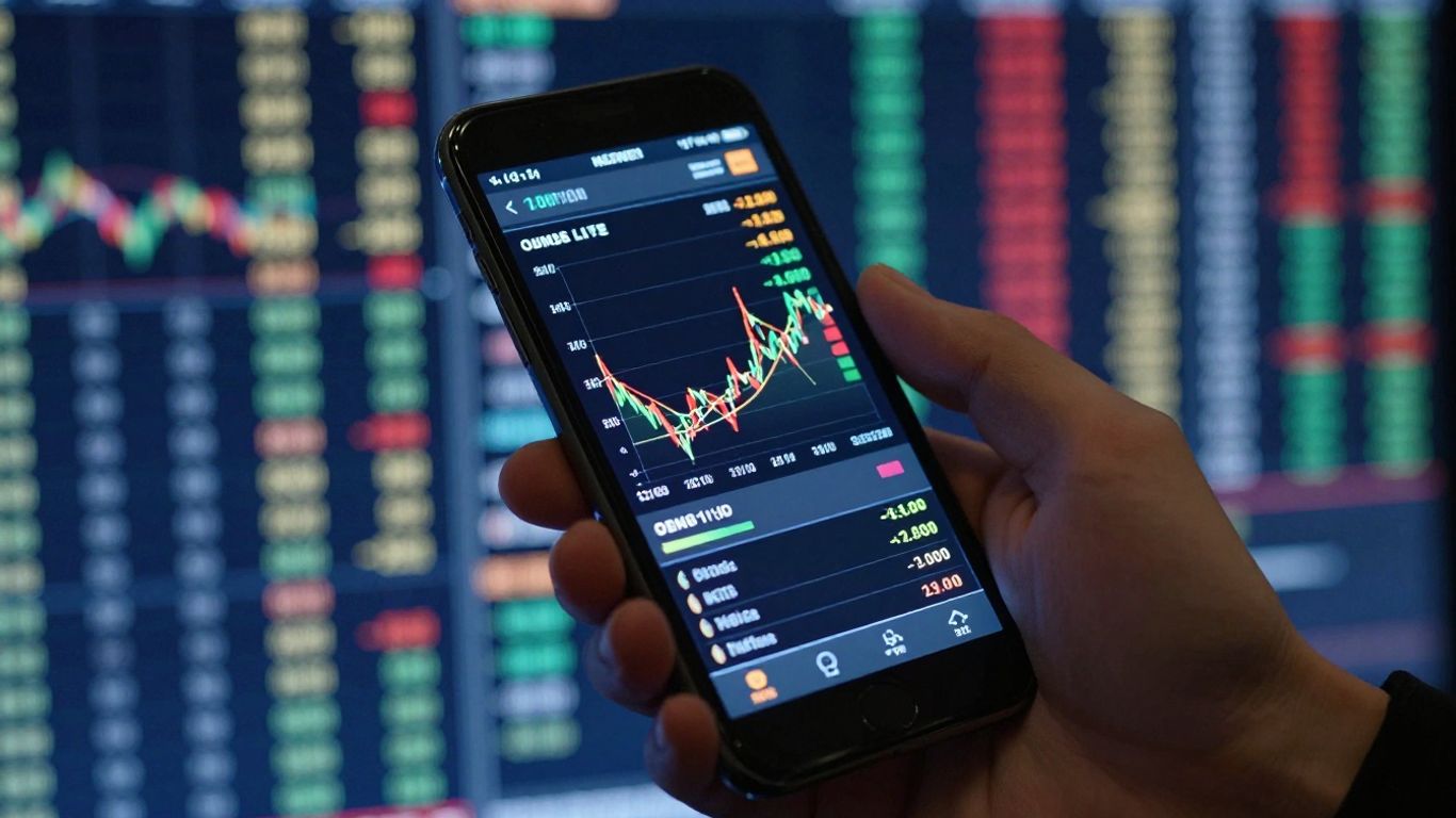 Forex trading calendar with market data on a smartphone.