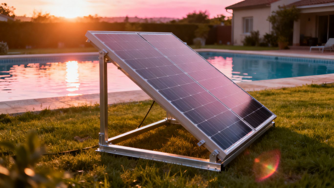 Adjustable solar panels in bright sunlight