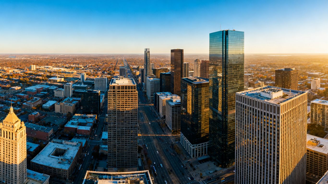 Vue aérienne d'un centre financier international