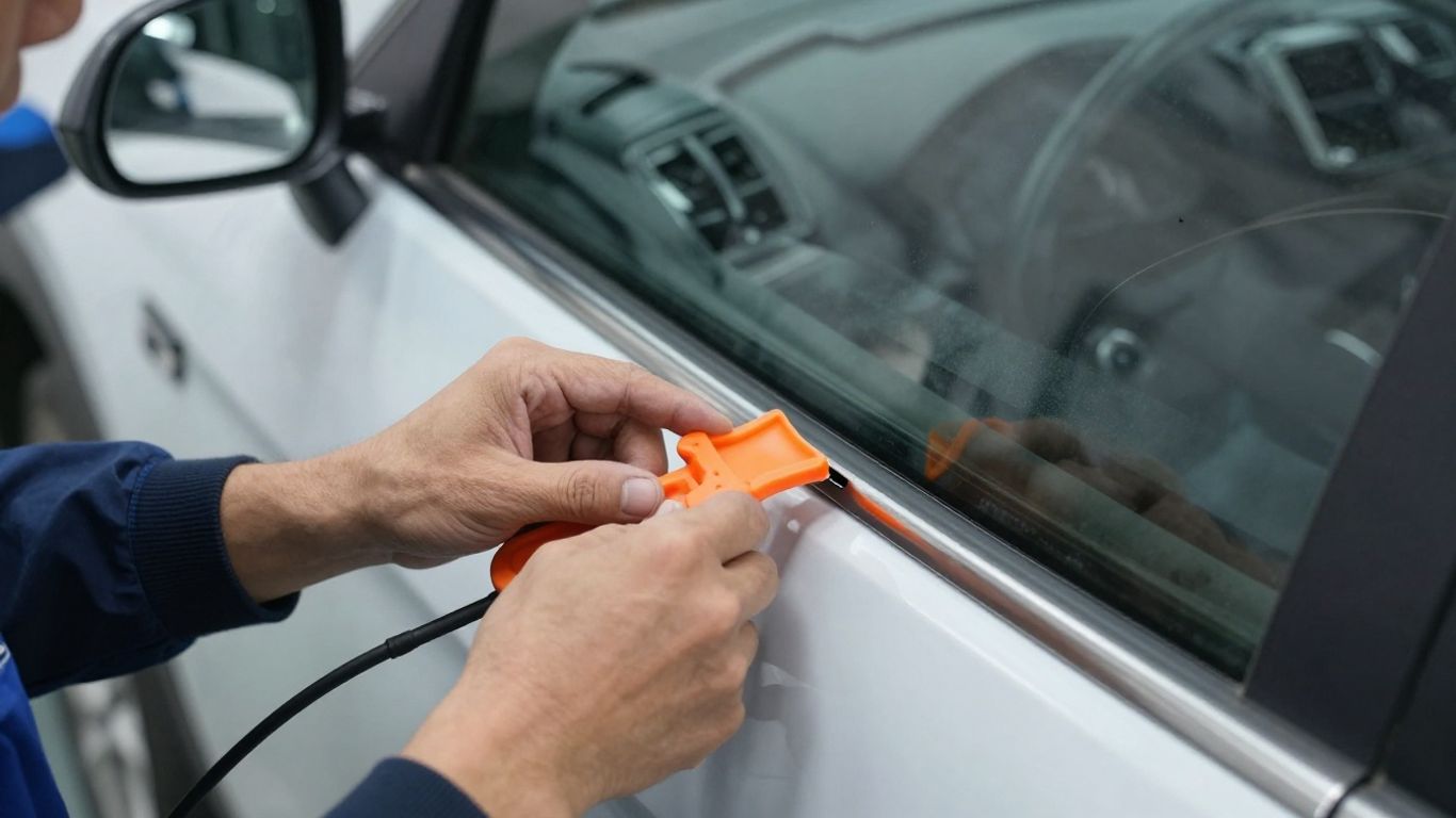Removing factory dashboard trim with plastic pry tools
