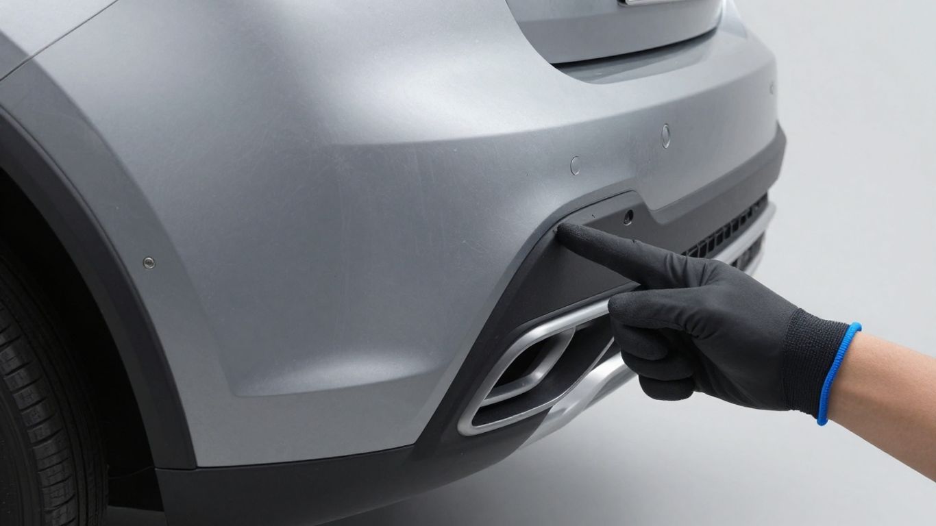 Auto nach Unfall mit Fokus auf Beschädigung