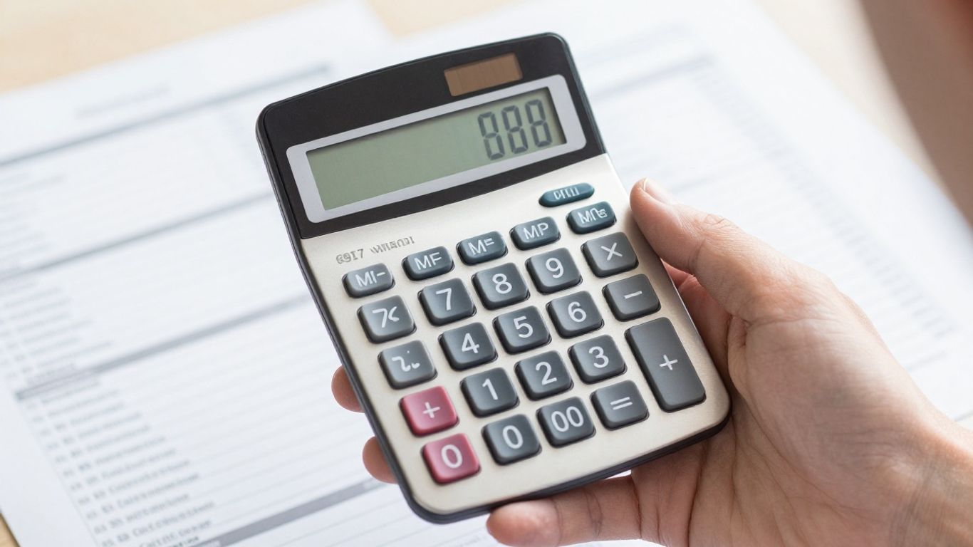 Loan calculator with financial documents