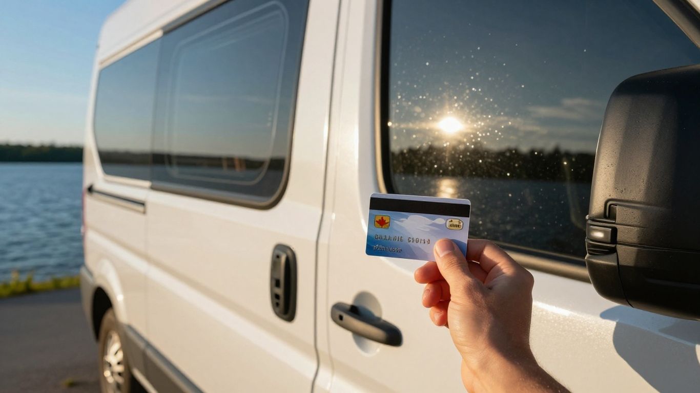 Canadian RV rental with payment card.