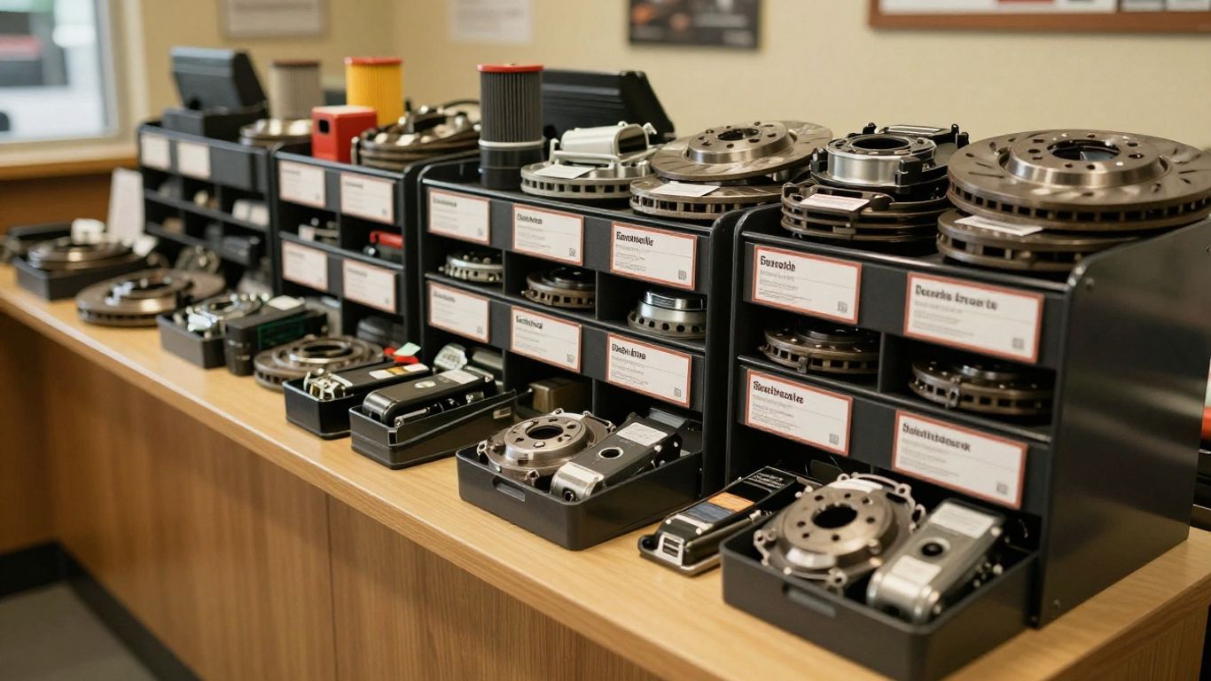 Chrysler parts counter with organized components