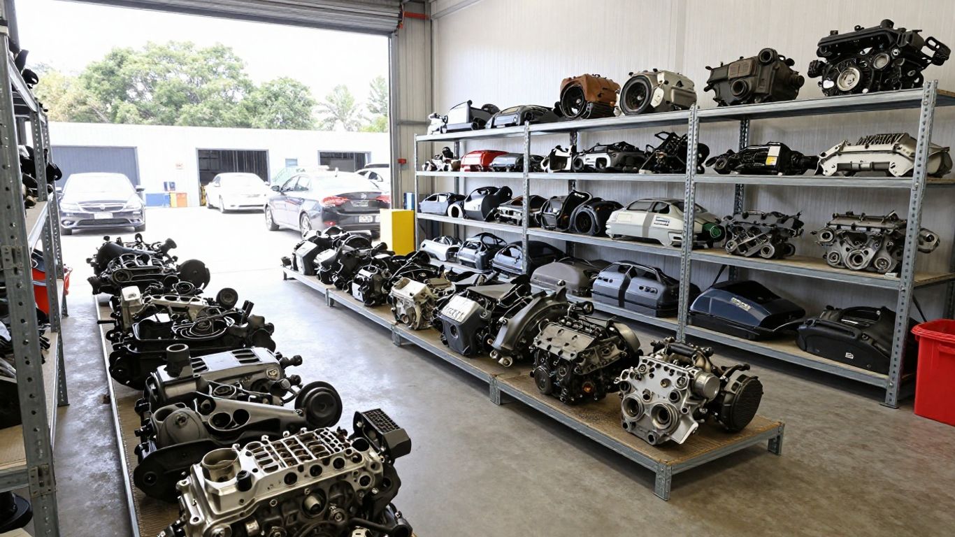 Interior of local automotive recycling center