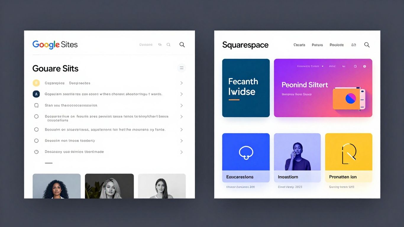 Google Sites and Squarespace comparison visual