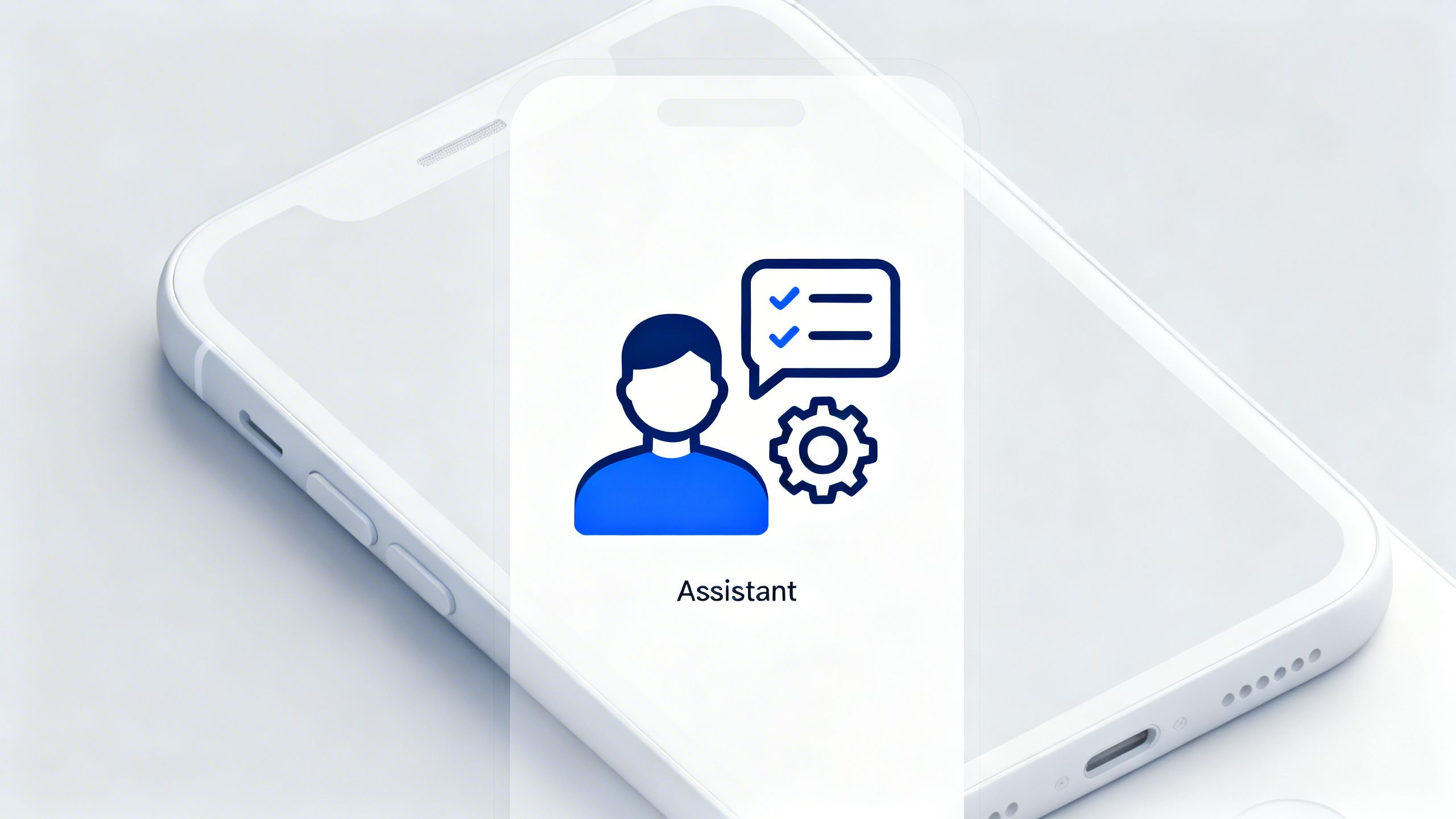 A digital personal assistant icon on a smartphone screen, representing CRM automation and task management.