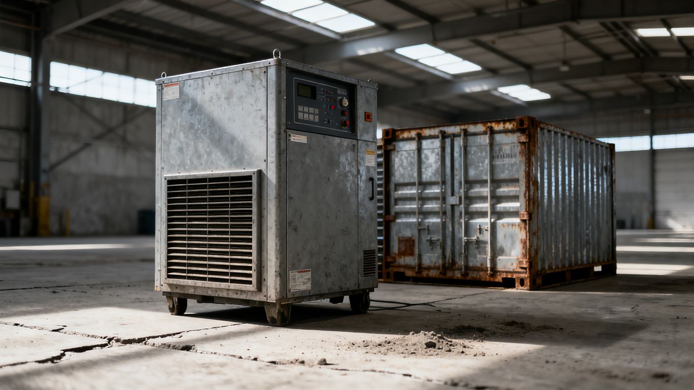 Durable dehumidification unit in warehouse setting