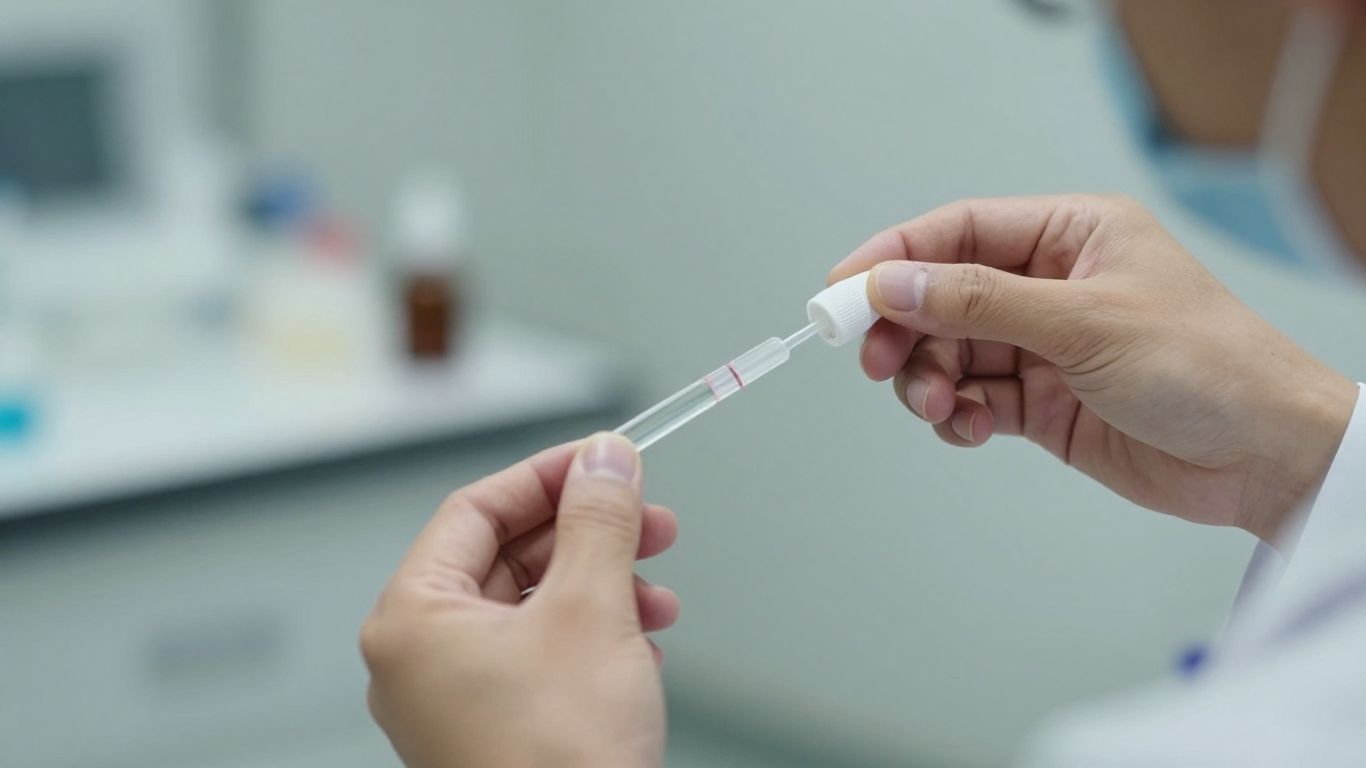 Profesionales médicos examinando muestras en laboratorio.