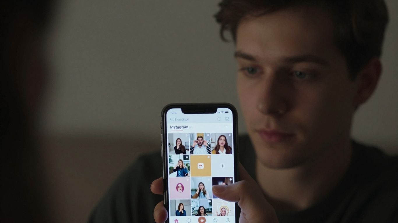 Pessoa olhando stories do Instagram anonimamente.