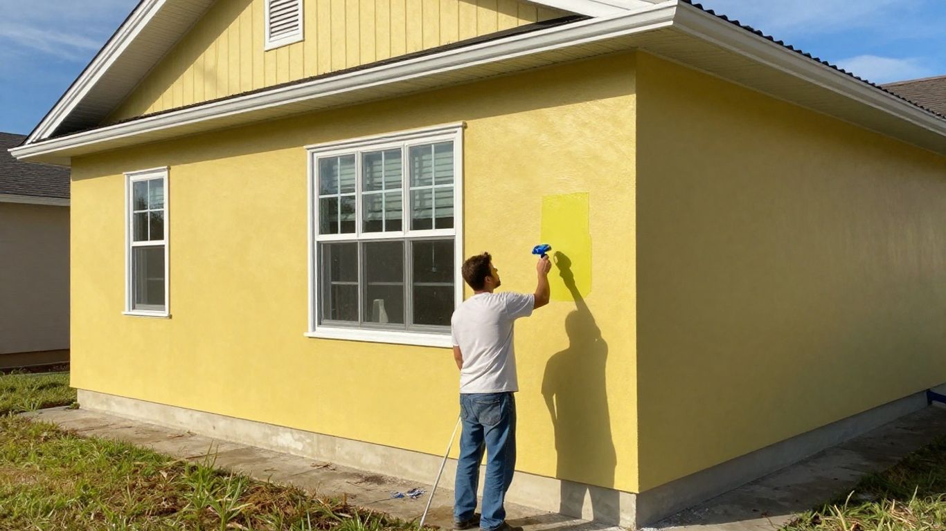 Professional painter applying quality paint to an Orlando home.