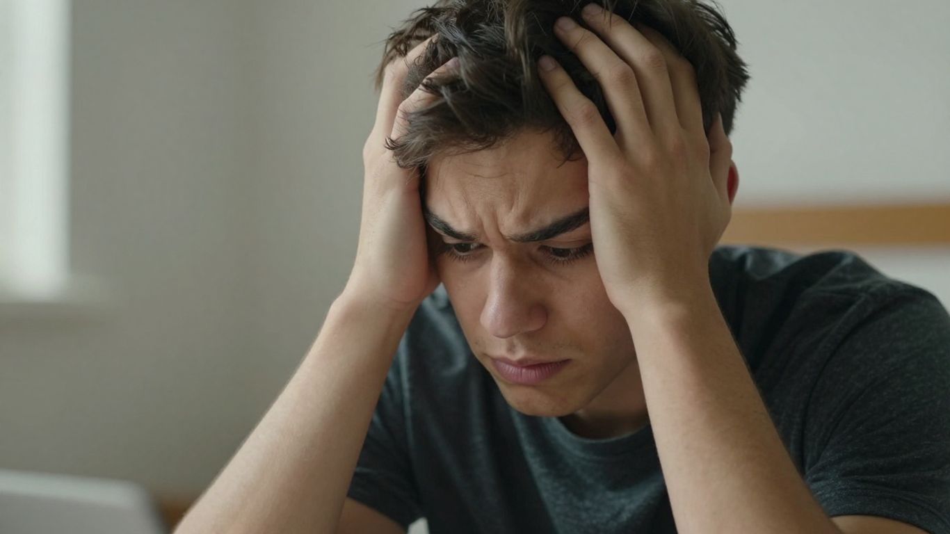 Young adult looking concerned about memory
