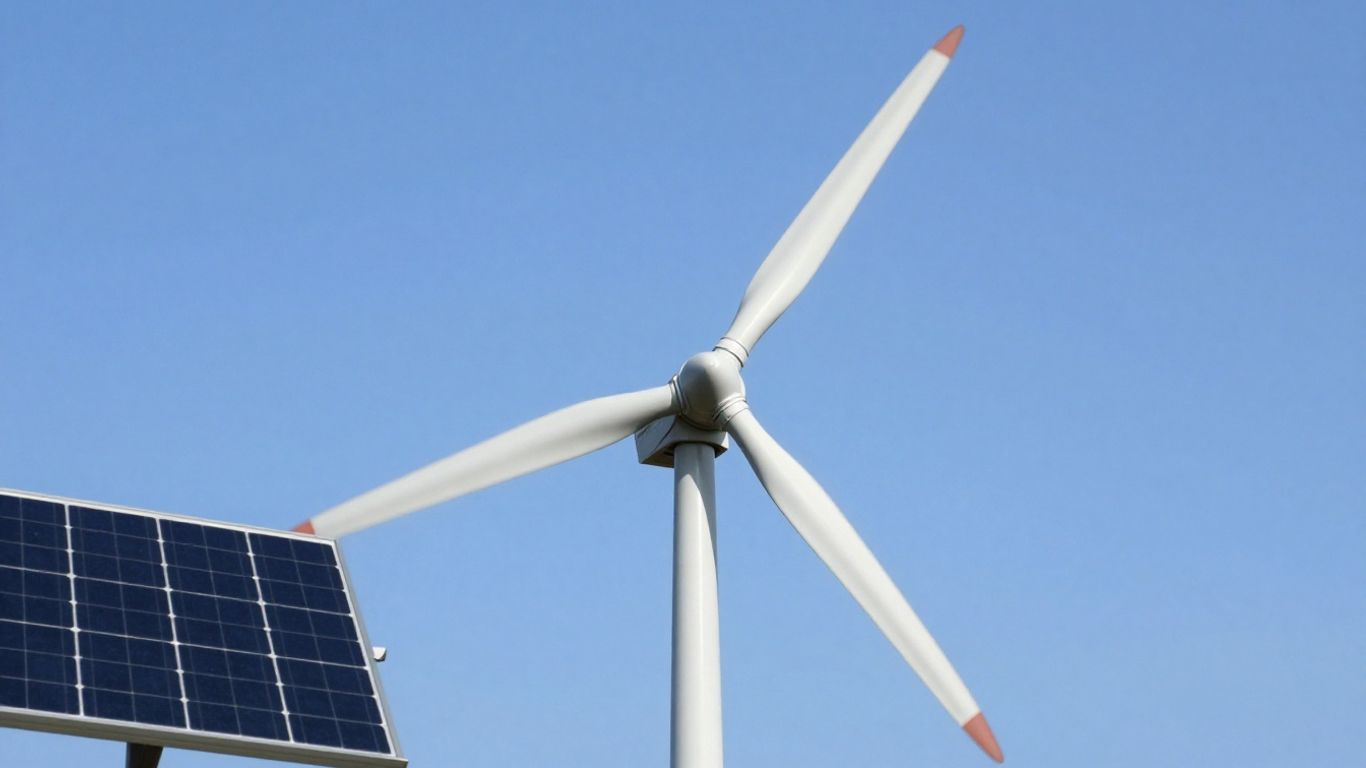 Éolienne et panneau solaire pour énergie renouvelable