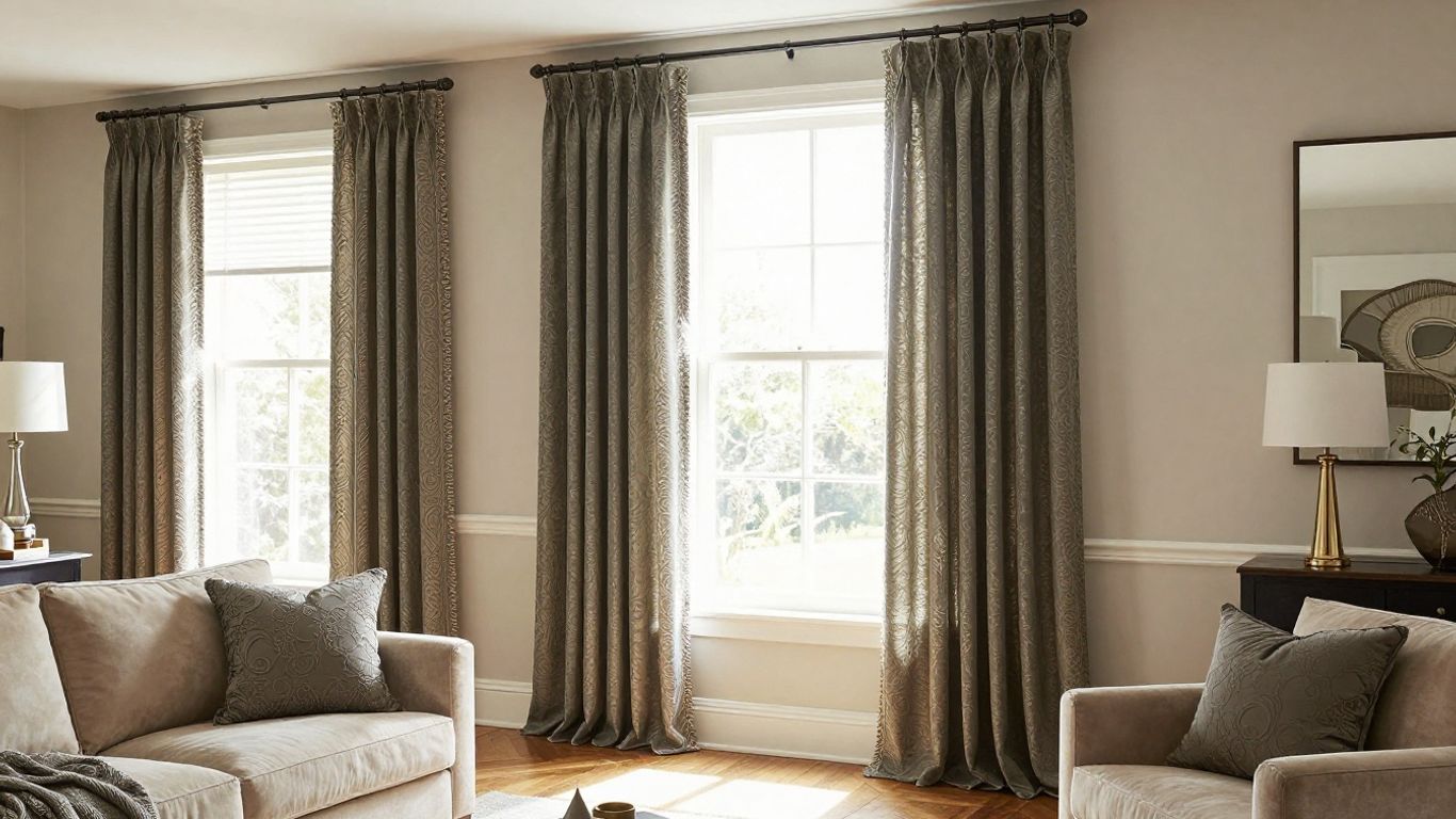 Elegant custom curtains and blinds in a sunlit room.