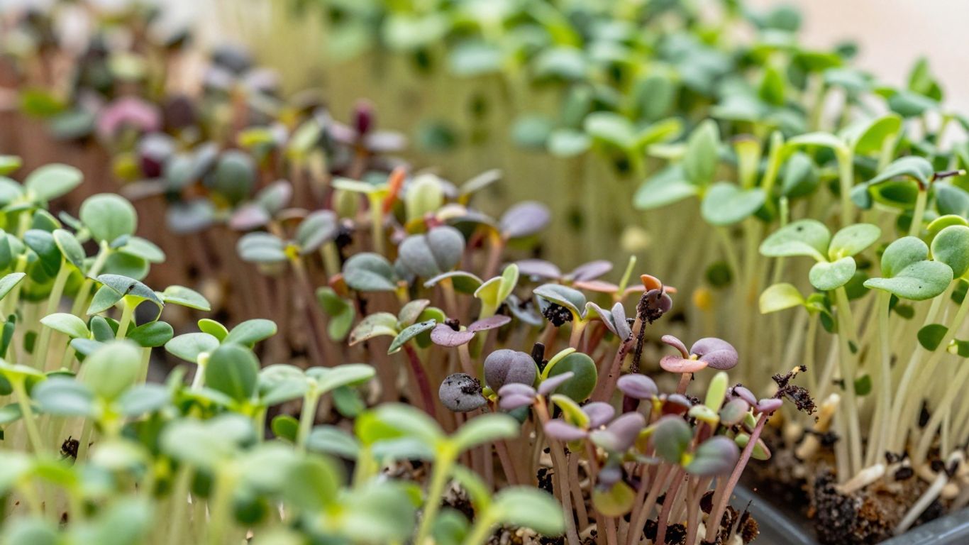 Freshly harvested microgreens ready to eat.