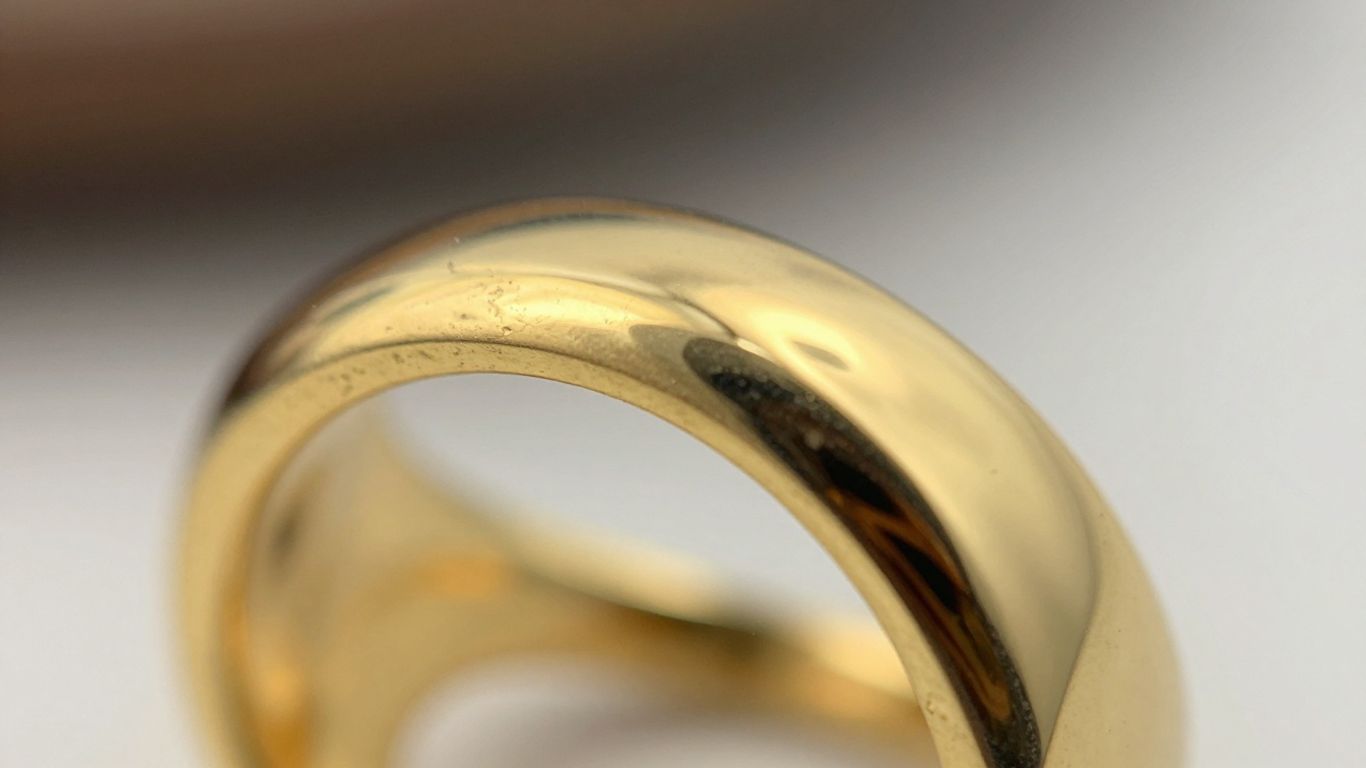 Anel de ouro 18 quilates brilhante e polido