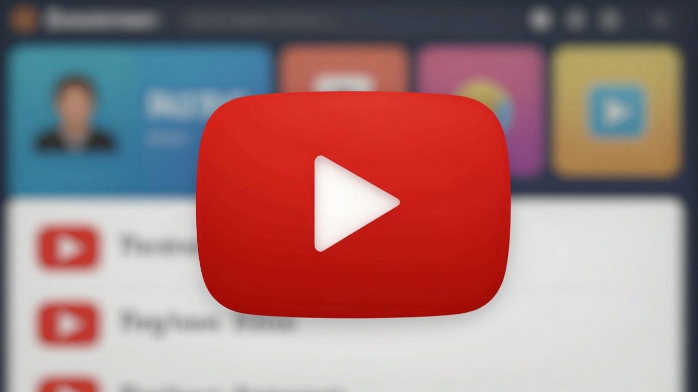 YouTube play button over a blurry background.