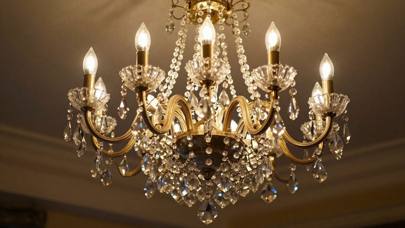 Vintage crystal chandelier with sparkling facets