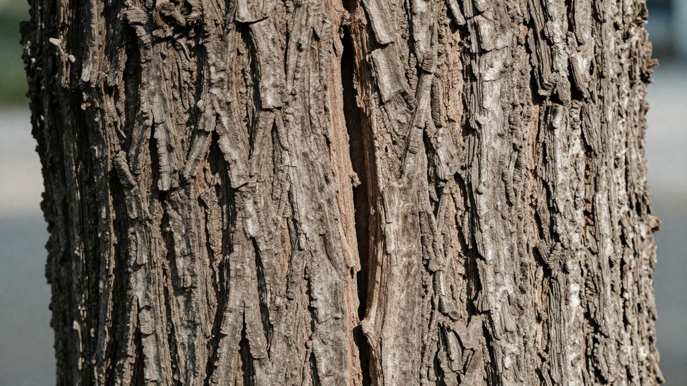 Deep bark cracks