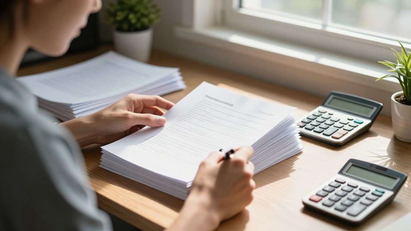 Student loan documents and calculator on a desk.