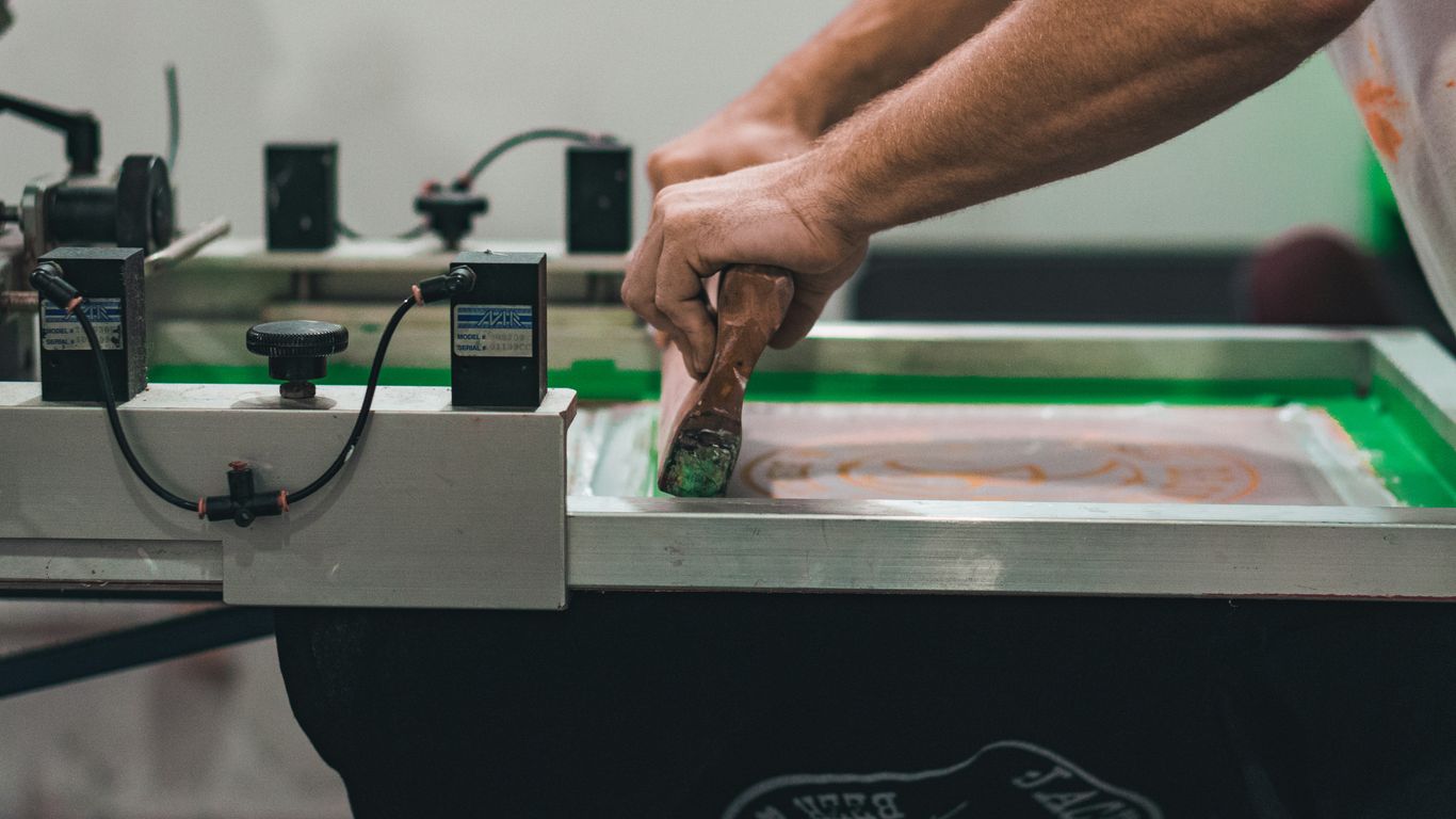 a person working on a machine