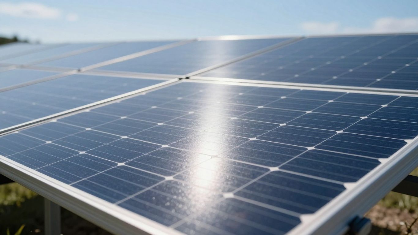 Nuovo pannello solare sotto il sole.
