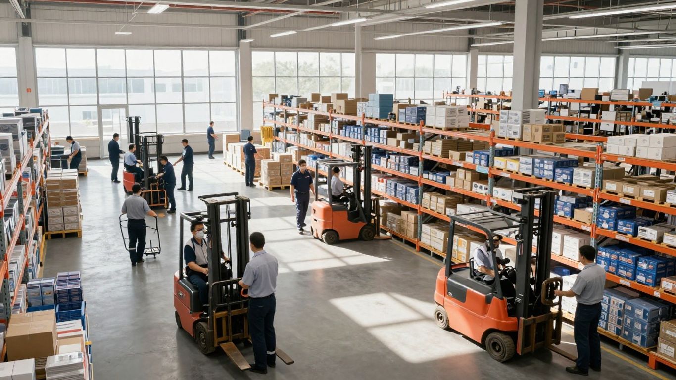 Warehouse operations team optimizing labor efficiency in a distribution center.