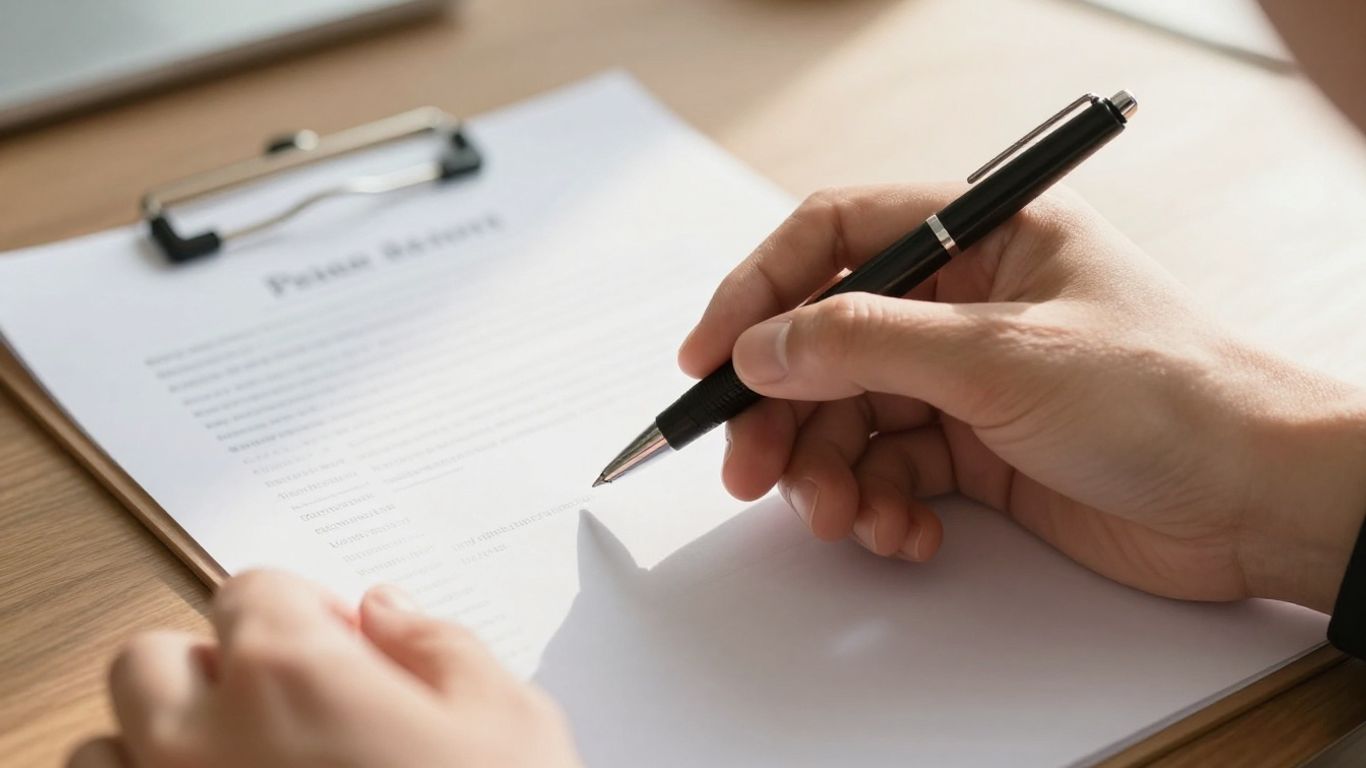 Hand with pen over FAFSA document