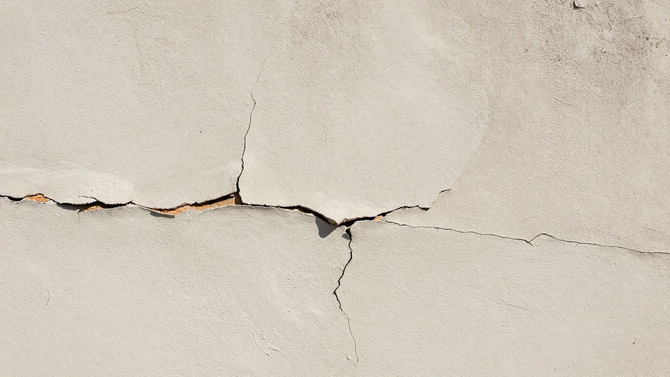 Cracked and crumbling plaster wall texture