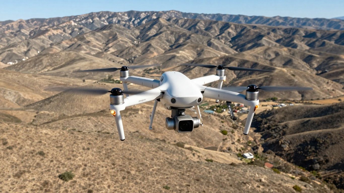 Drone mapping California landscape with high accuracy.